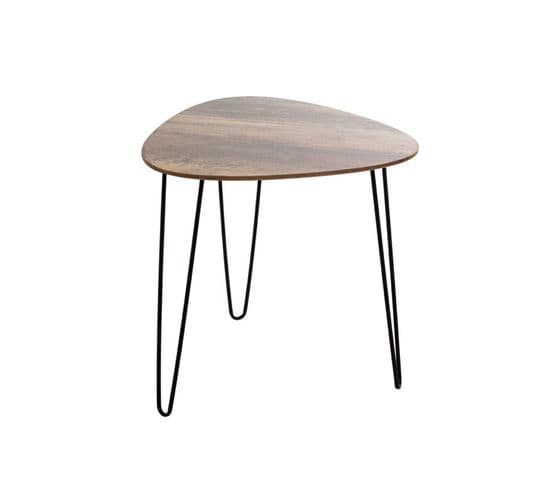 Table D'appoint Design "ricio" 48cm Noir et Chêne