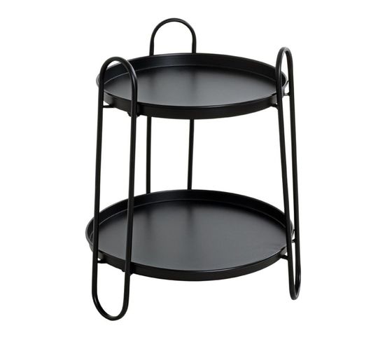 Table D'appoint Design "amita" 50cm Noir Laqué