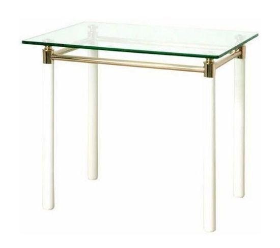 Table D'appoint Design "ruben" 60cm Blanc Et Or