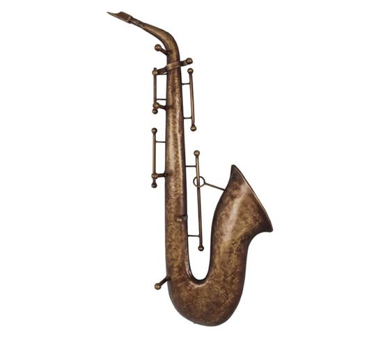 Patère Murale Vintage "saxophone" 69cm Marron