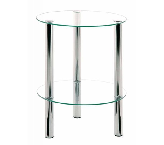 Table D'appoint Ronde Design "eliot" 47cm Transparent