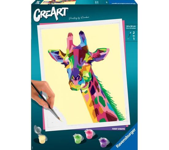 Creart - Grand - Girafe - - Coffret Complet - Peinture Au Numéro Adulte - Des 12 Ans