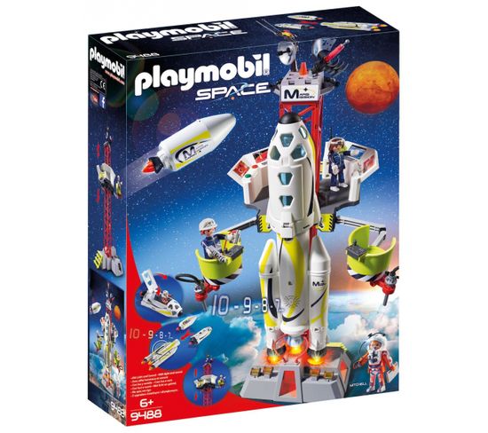 9488 Playmobil Fusée Mars Avec Plateforme De Lancement 1218
