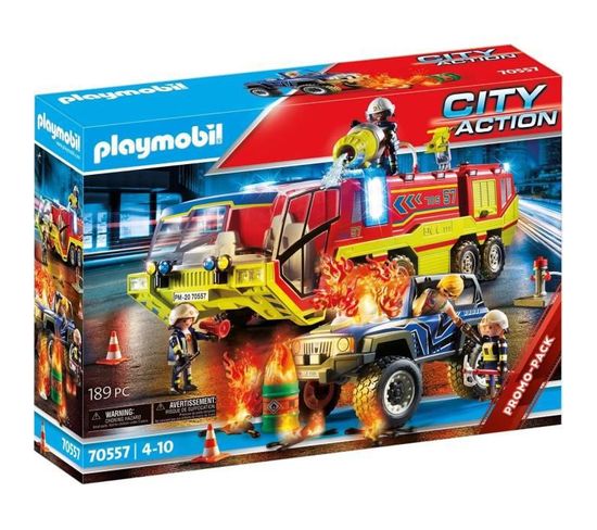70557 - Camion De Pompiers Et Véhicule Enflammé