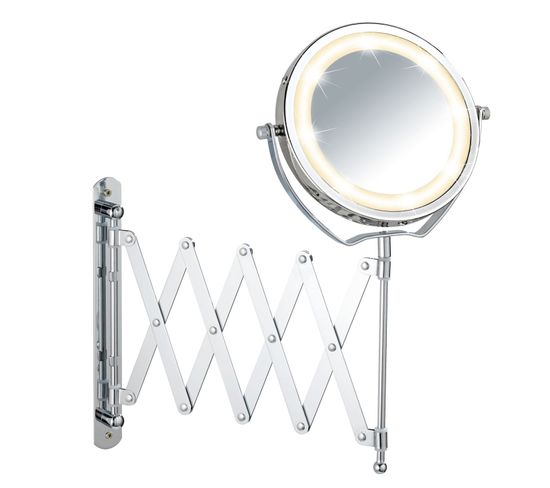 Miroir Mural Grossissant Rétro-éclairé Par LED - Diam. 15 Cm