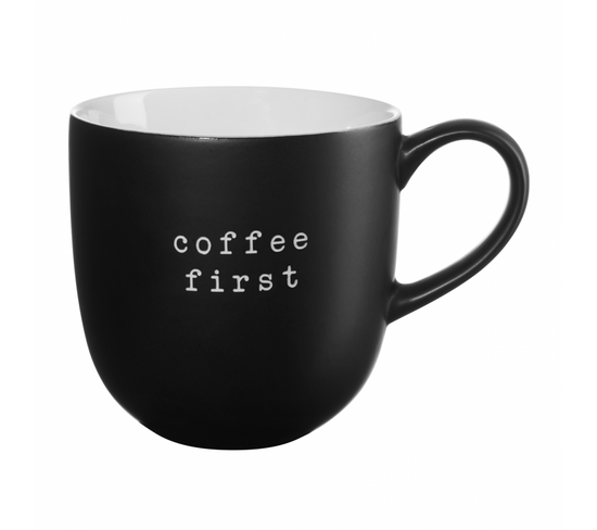 Mug 350ml Coffee First Noir