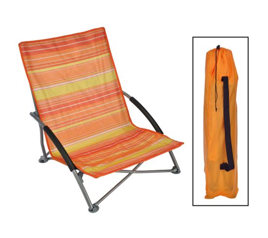 Chaise De Plage Pliable Orange 65x55x25/65 Cm