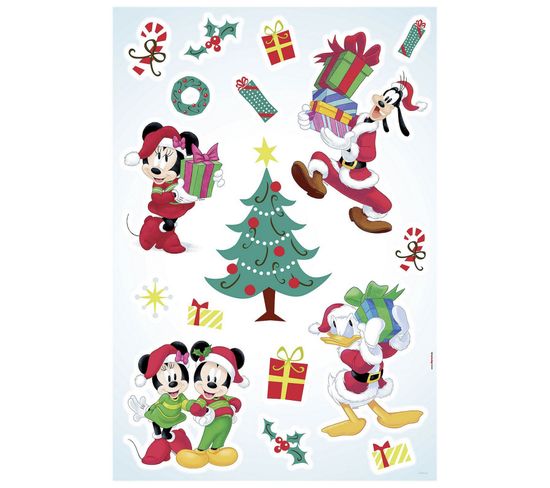 Stickers Muraux Mickey Mouse -mickey Christmas Presents- Cadeaux De Noël Disney