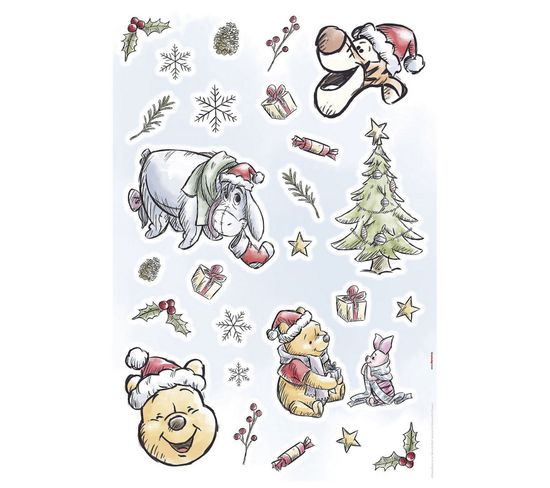 Stickers Muraux Disney Winnie L'ourson Noël -winnie Pooh Christmas-