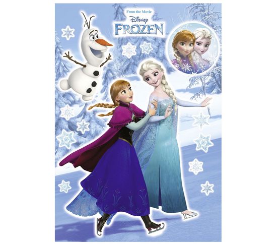Stickers Géant La Reine Des Neiges Disney Anna Et Elsa 50 X 70 Cm
