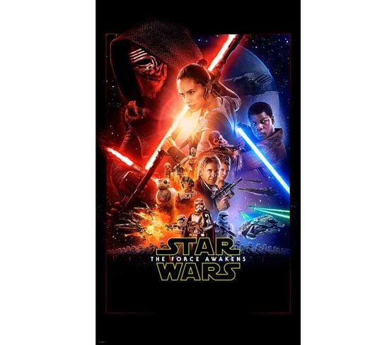 Poster Géant Intissé Affiche Episode Vii Le Réveil De La Force Star Wars 120x200cm