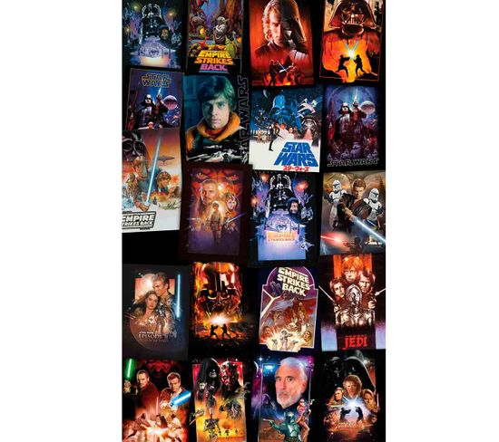 Poster Géant Intissé Images Cultes Star Wars En Vignette 120x200cm