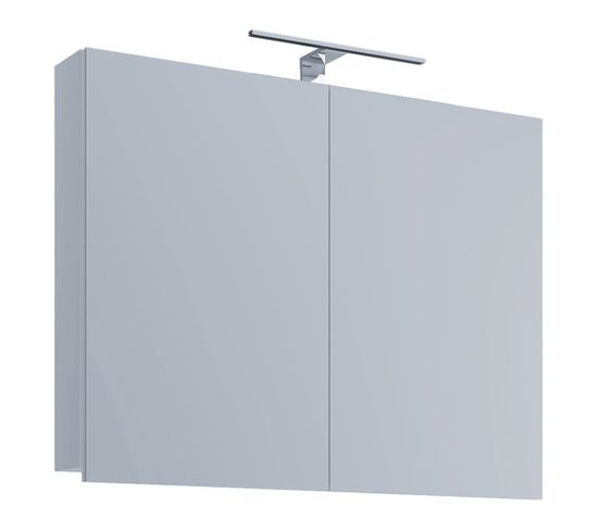 Armoire de toilette murale avec miroir et éclairage Vcb1 Blanc 80 cm