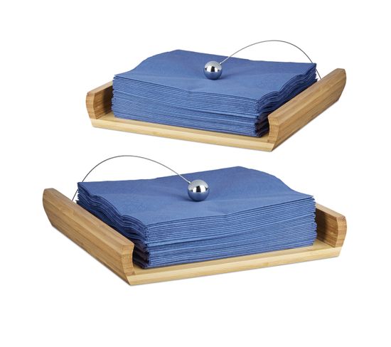 2x Porte-serviettes De Table En Bambou
