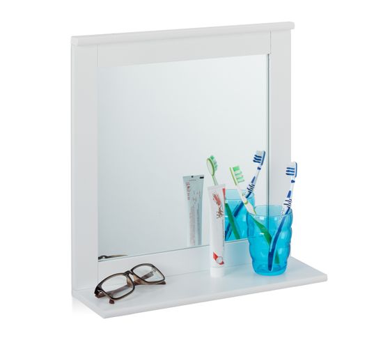 Miroir Mural Blanc Avec Rangement