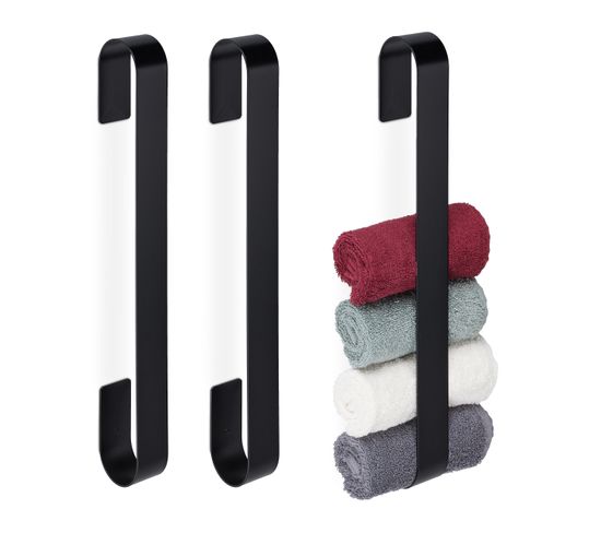 3x Porte-serviettes Inox Noir