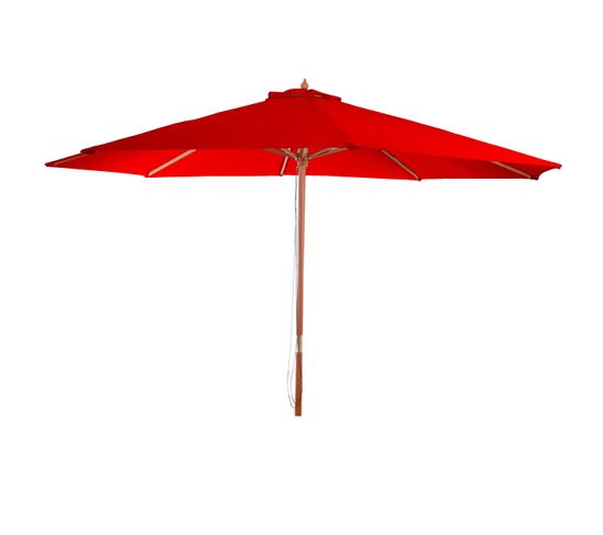 Parasol en bois Florida jardin parapluie parasol de marché 3,5m Bordeaux 