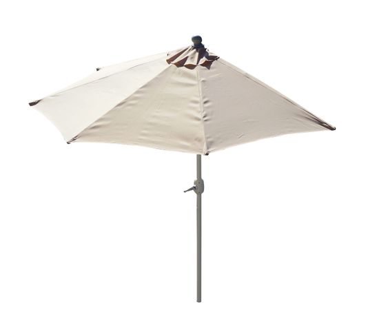 Demi-parasol Aluminium Balcon Ou Terrasse, Ip 50+, 300cm ~ Crème Sans Pied