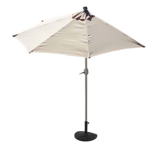 Demi-parasol Aluminium Parla, Ip 50+, 270cm ~ Crème Avec Pied