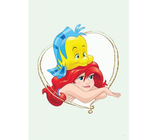 Poster Disney La Petite Sirène - Ariel Et Polochon Portrait 50 Cm X 70 Cm