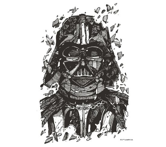 Poster D'art Star Wars Dark Vador Dessin - 50 X 70 Cm