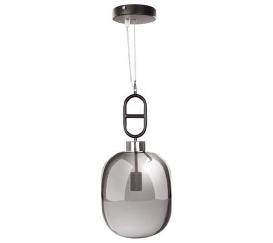 Lampe Suspension Design "calai" 25cm Gris Et Noir
