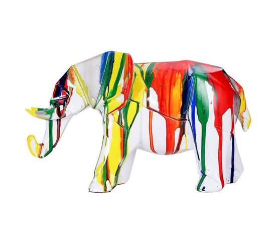 Statuette Déco "éléphant" 33cm Multicolore