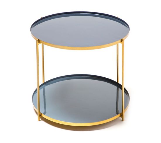Table D'appoint Design "tessa" 50cm Bleu et Gris
