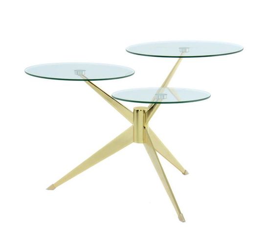 Table D'appoint Design "triplet" 75cm Or