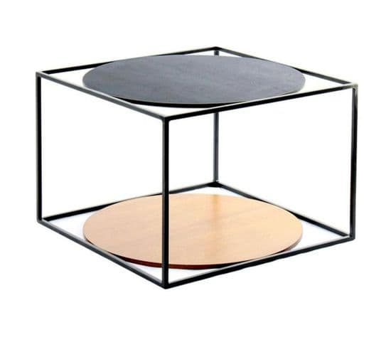 Table D'appoint Design "cody" 50cm Marron Et Noir