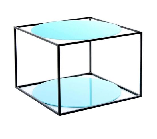 Table D'appoint Design "cody" 50cm Bleu et Noir