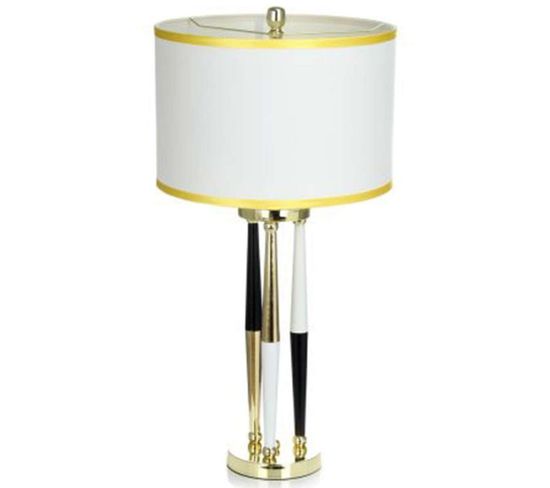 Lampe à Poser Design "paralla" 76cm Blanc et Or
