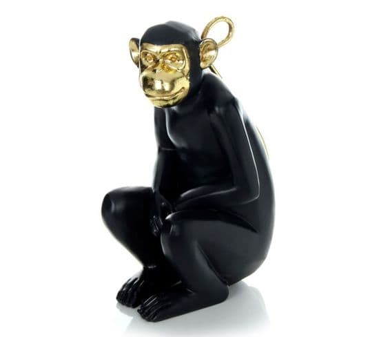 Statuette Déco "monkey" 31cm Noir