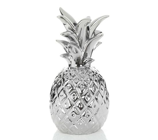Bougeoir Design "pineapple" 26cm Argent