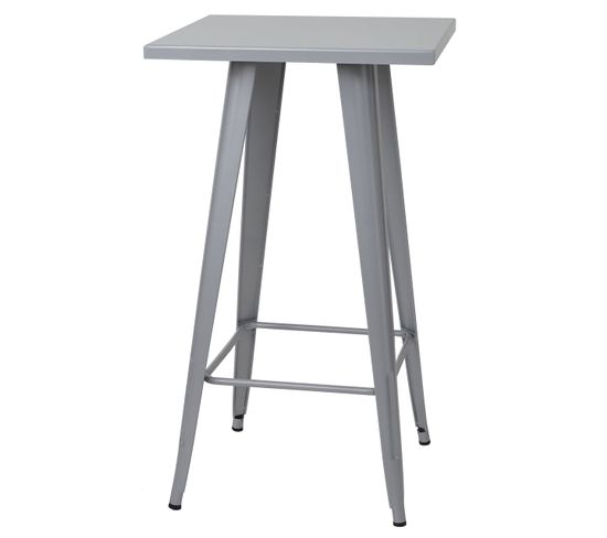 Table Haute Hwc-a73, Métal, Design Industriel 105x60x60cm ~ Gris