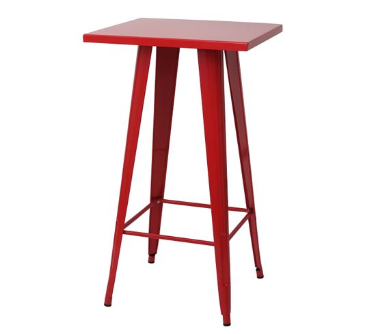 Table Haute Hwc-a73, Métal, Design Industriel 105x60x60cm ~ Rouge