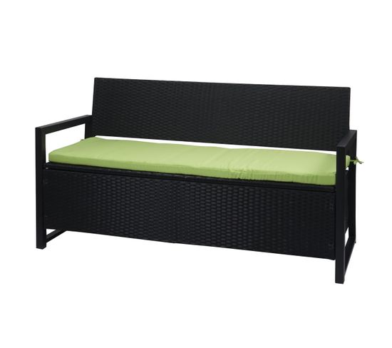 Poly-rattan Banc 3 Places Hwc-f39 Anthracite Coussin Vert