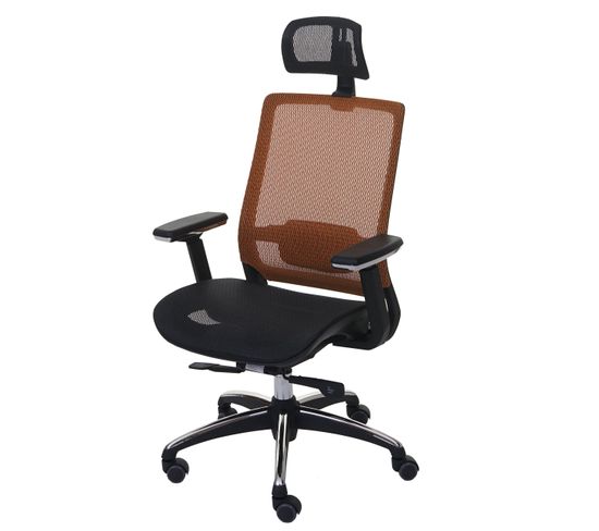 Chaise De Bureau Hwc-a20 Ergonomique Appui-tête Tissu Noir Orange