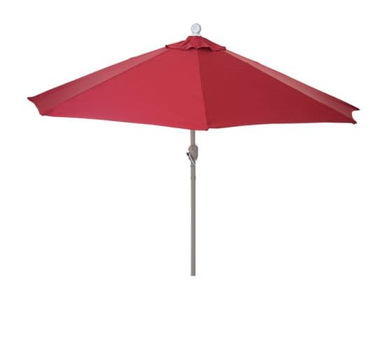 Demi-parasol En Aluminium Parla, Uv 50+ ~ 300cm Bordeaux Sans Pied