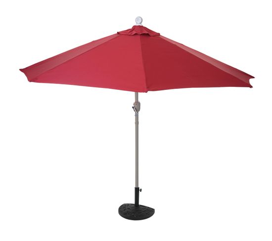 Demi-parasol En Aluminium Parla, Uv 50+ ~ 270cm Bordeaux Avec Pied