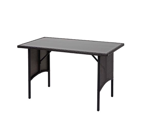 Table En Polyrotin Hwc-g16, Table De Jardin, Gastronomie 112x60cm ~ Noir
