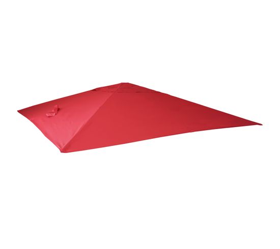 Revêtement Pour Parasol De Luxe Hwc-a96 3,5x3,5m Ø4,95m Polyester 4kg Rouge