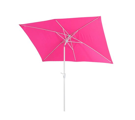 Parasol N23, 2x3m Rectangulaire Inclinable, Polyester/aluminium 4,5kg ~ Rose