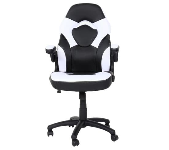 Chaise De Bureau Hwc-k13 Similicuir Noir-blanc