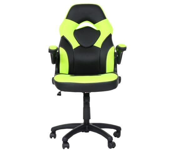 Chaise De Bureau Hwc-k13 Similicuir Noir Vert