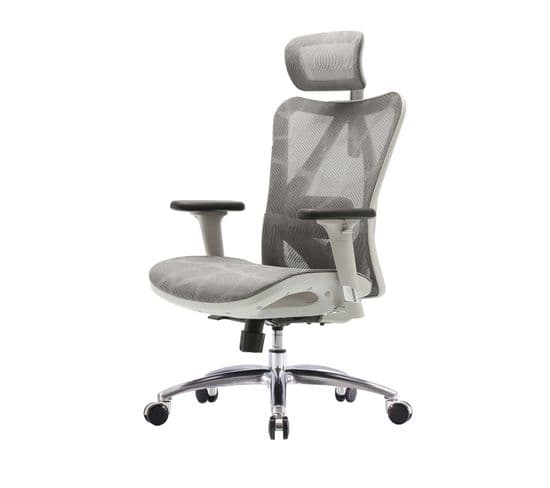 Sihoo Chaise De Bureau Ergonomique Charge Max. 150kg Gris/blanc