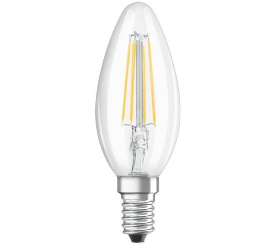 Ampoule LED Flamme Clair Filament - 4 W = 40 W - E14 - Blanc Froid