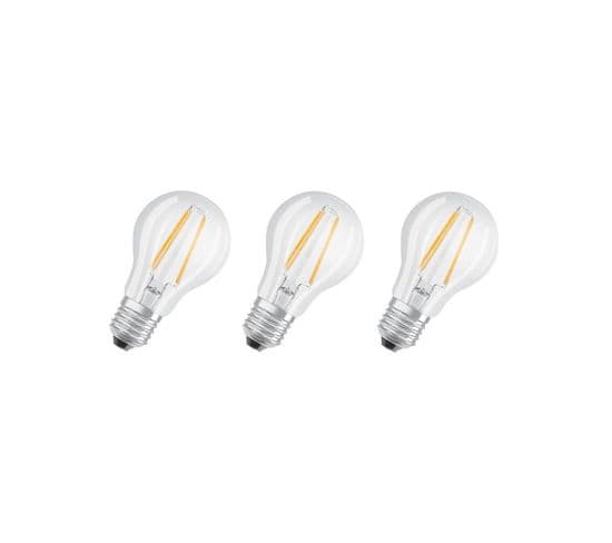 Lot De 3 Ampoules LED E27 Standard Claire 7 W Équivalent A 60 W Blanc Chaud