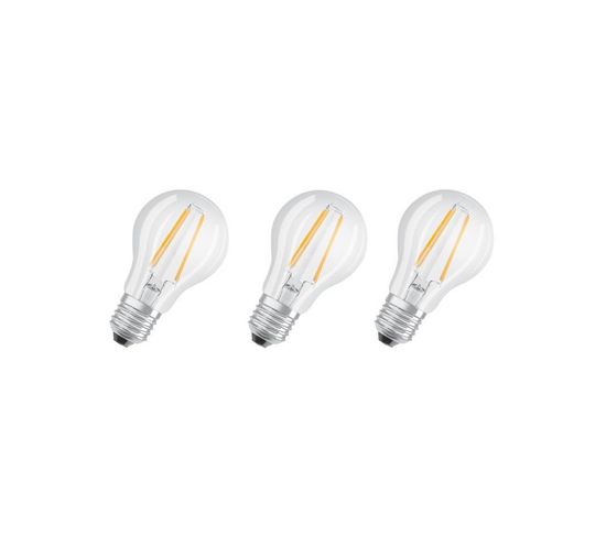 Lot De 3 Ampoules LED E27 Standard Claire 6,5 W Équivalent A 60 W Blanc Froid