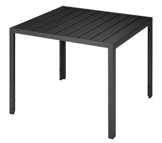 Table De Jardin Carrée Maren Pieds Réglables 90 X 90 Cm X 74,5 Cm - Noir